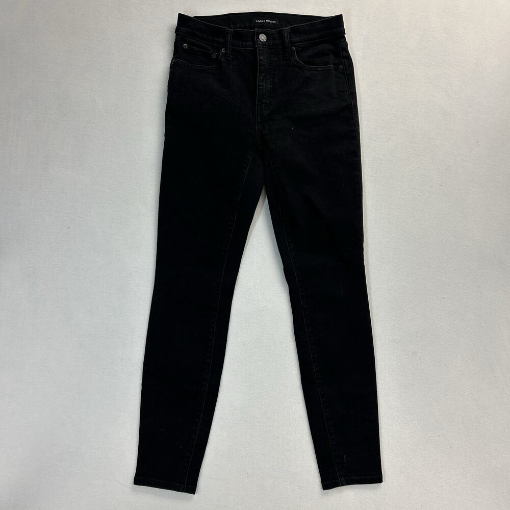 Lucky Brand Bridgette High Rise Skinny Jeans Womenโs Size 4/27L Black Casual Y2k
